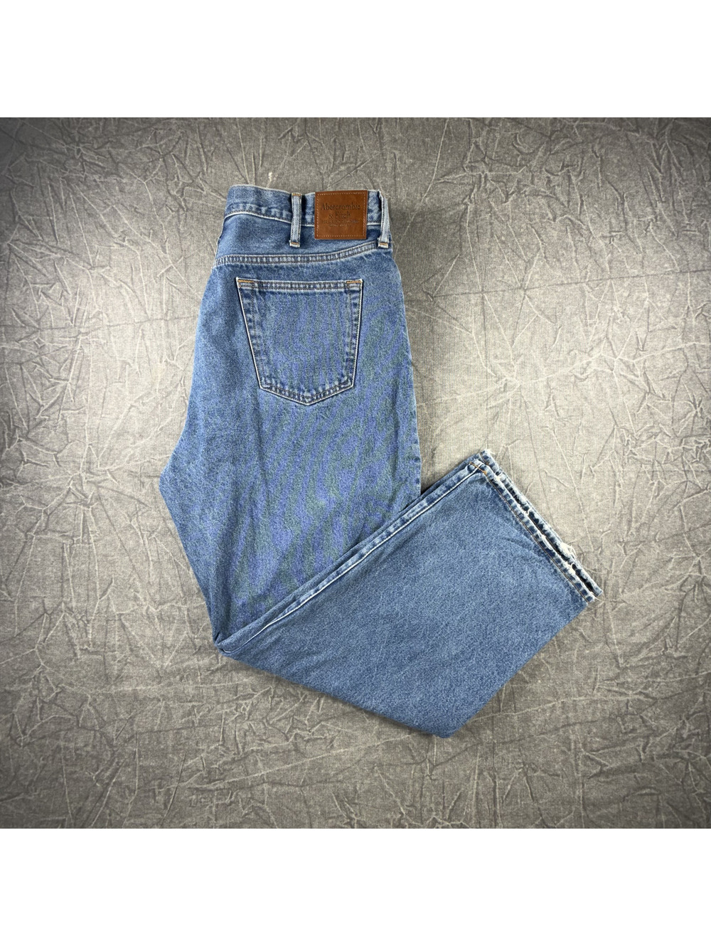 Abercrombie Rigid Denim Baggy Mens 36x30 Blue Jeans